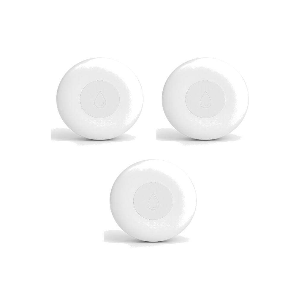 Trois capteurs de fuite d'eau ZigBee blancs vendus en lot