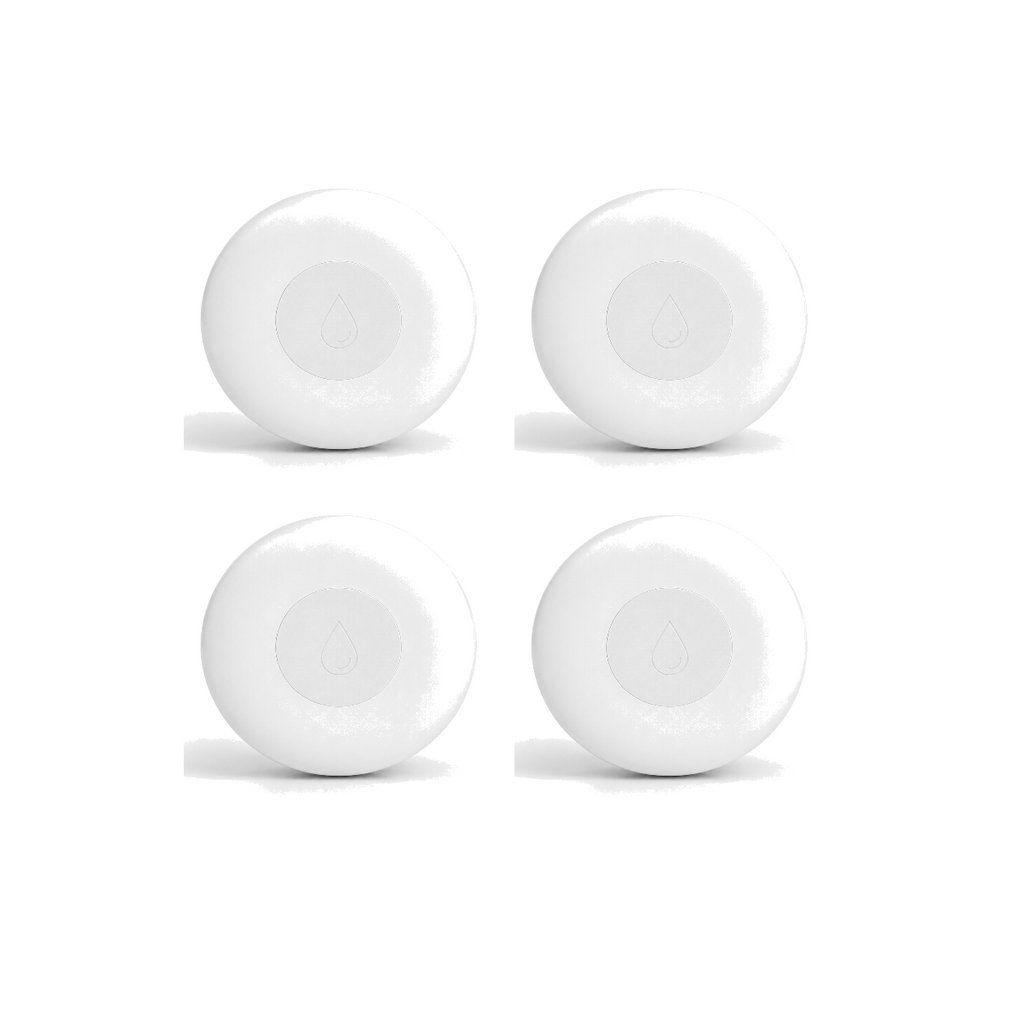 Quatre capteurs de fuite d'eau ZigBee blancs vendus en lot