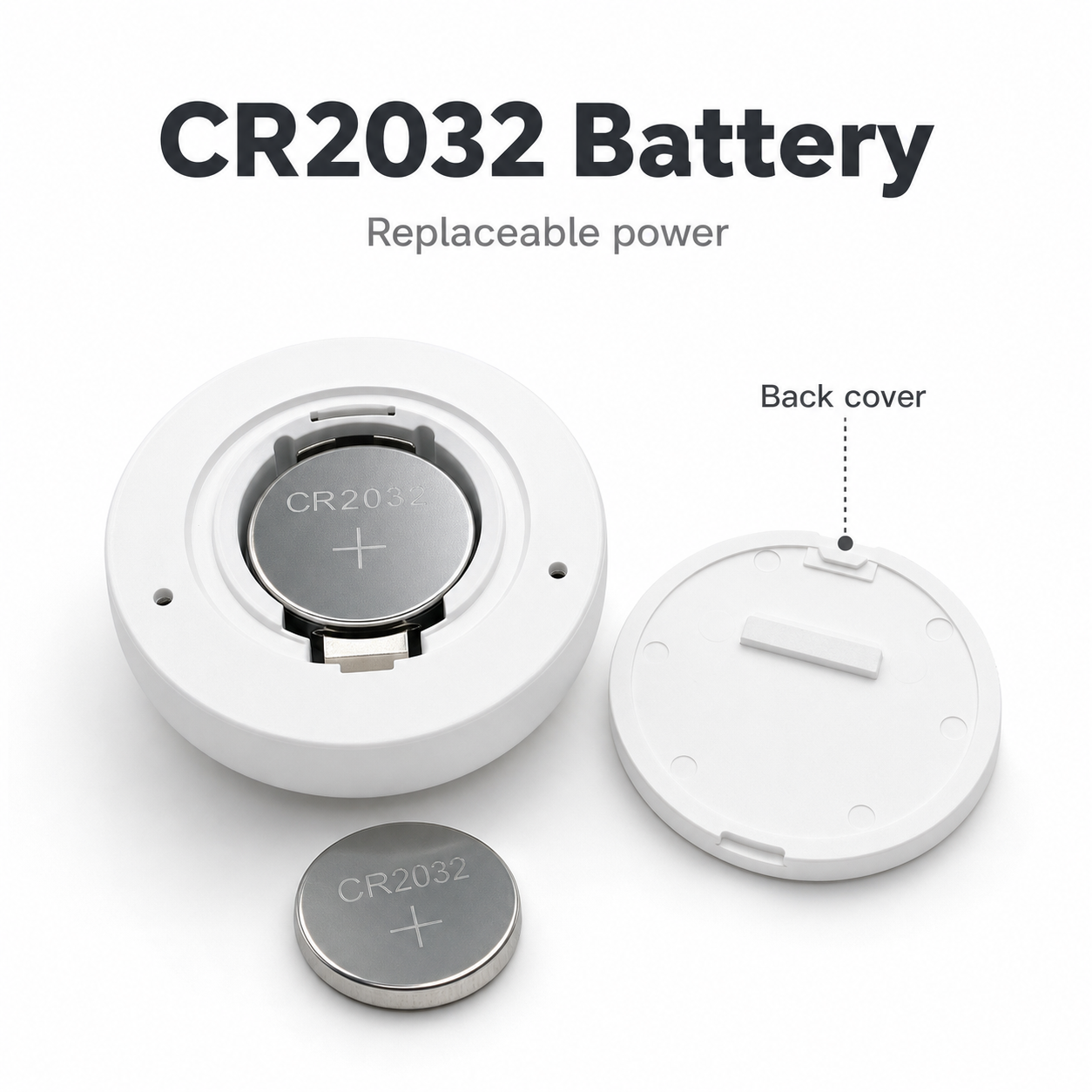 CR2032 battery detail for ambient light sensor