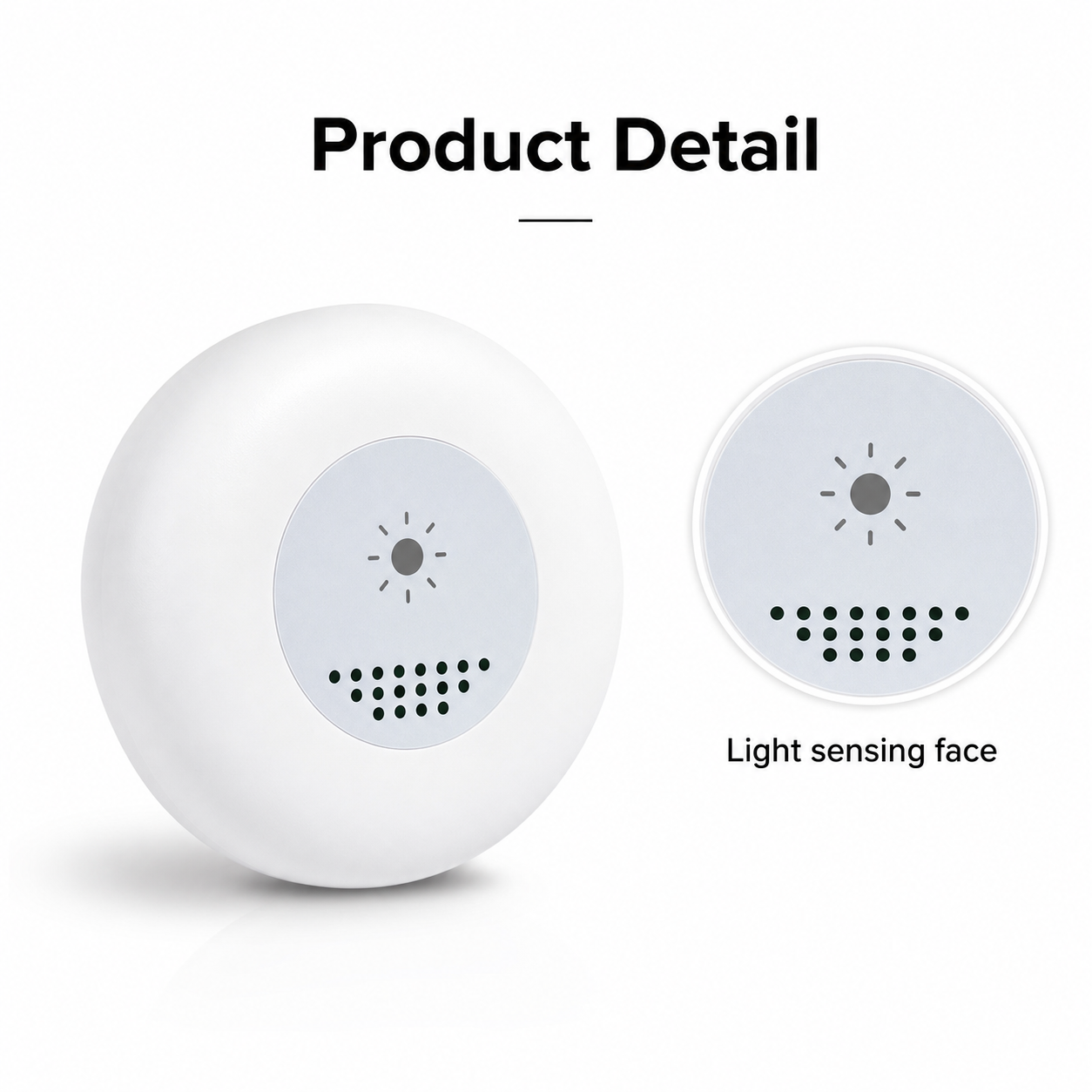 Product detail close-up of light sensing face