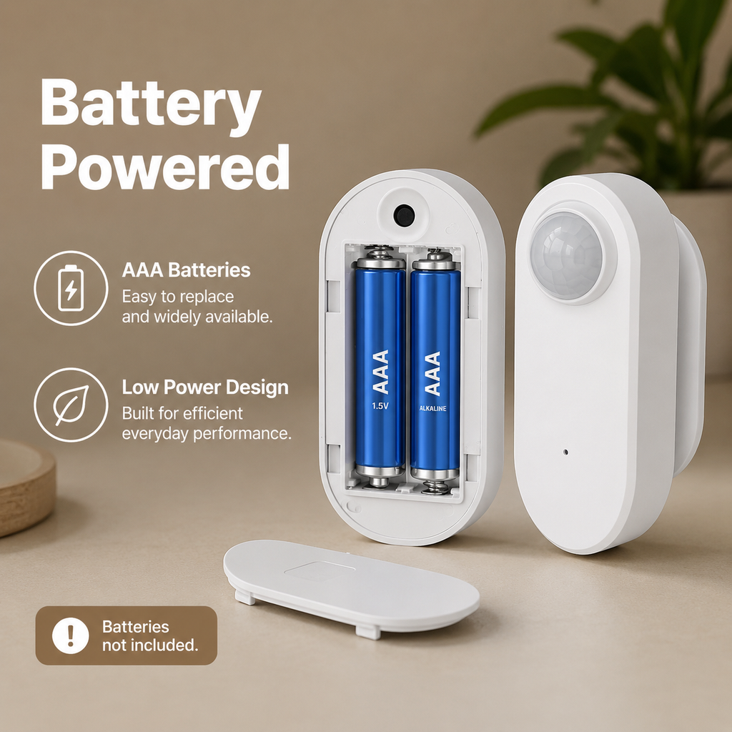 Battery-powered AAA detail for compact Zigbee PIR sensor