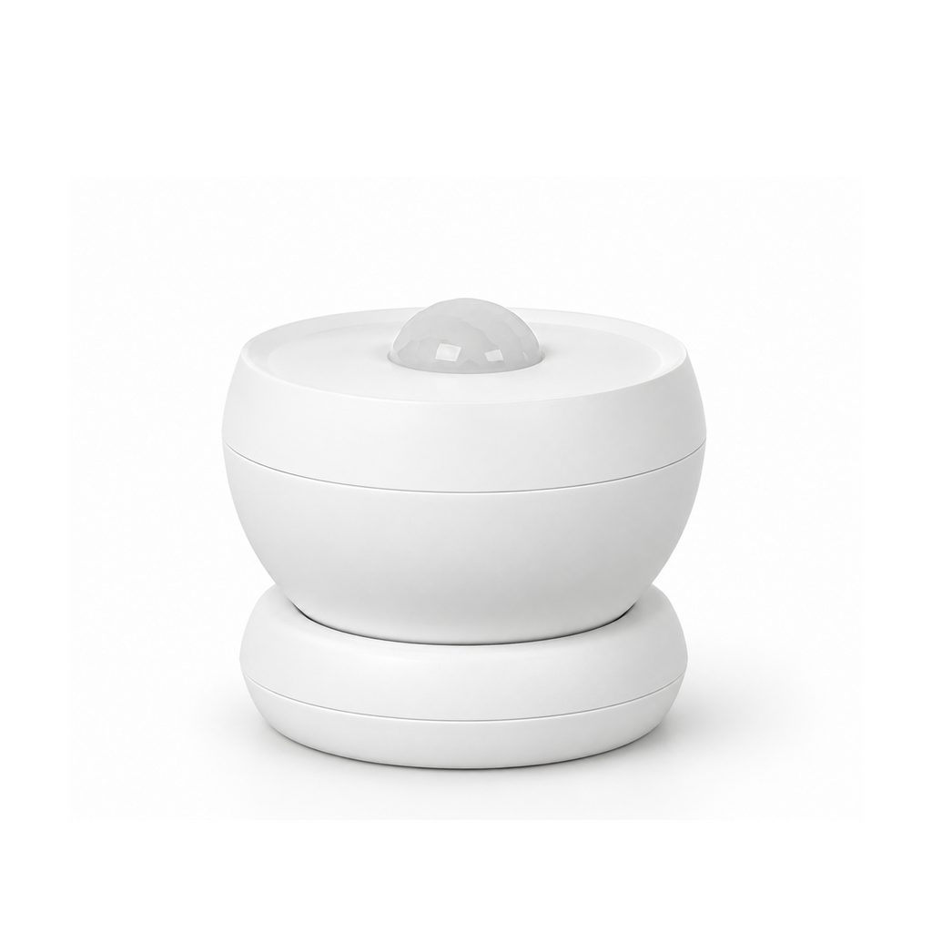 Vue rapprochée du capteur PIR ZigBee NéoSense Motion Comfort sur fond blanc