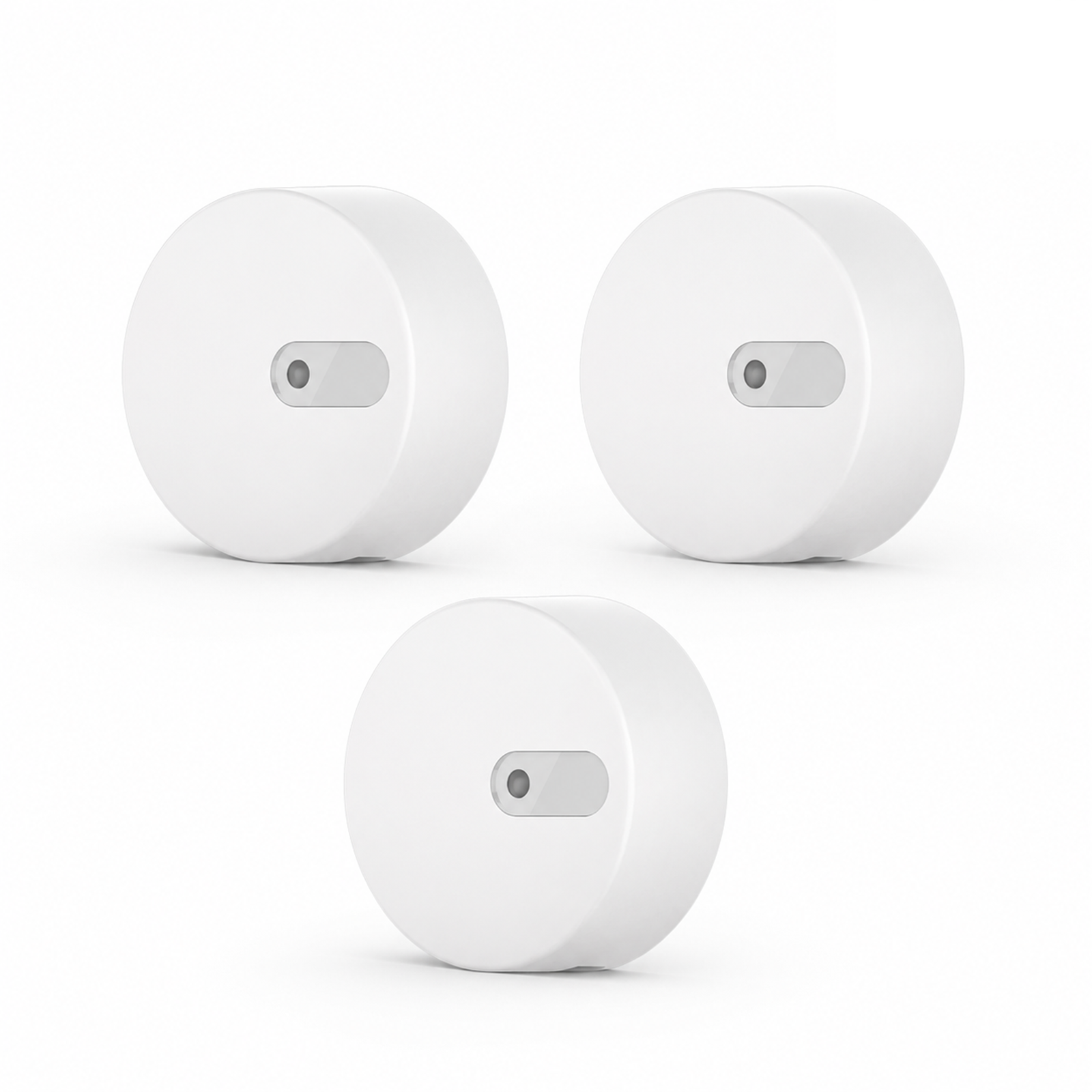 Lot de 3 capteurs de présence radar ZigBee NéoSense Presence Comfort sur fond blanc