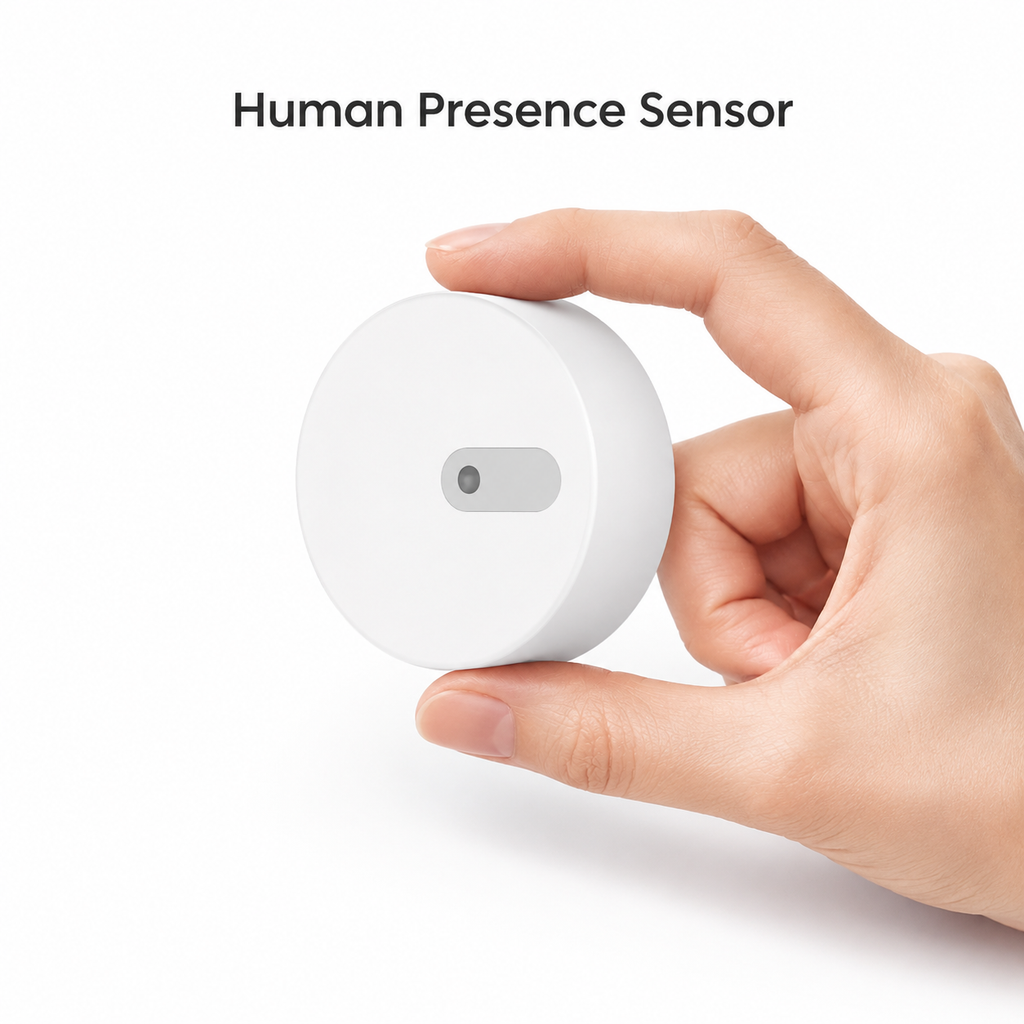Compact human presence sensor held between fingers