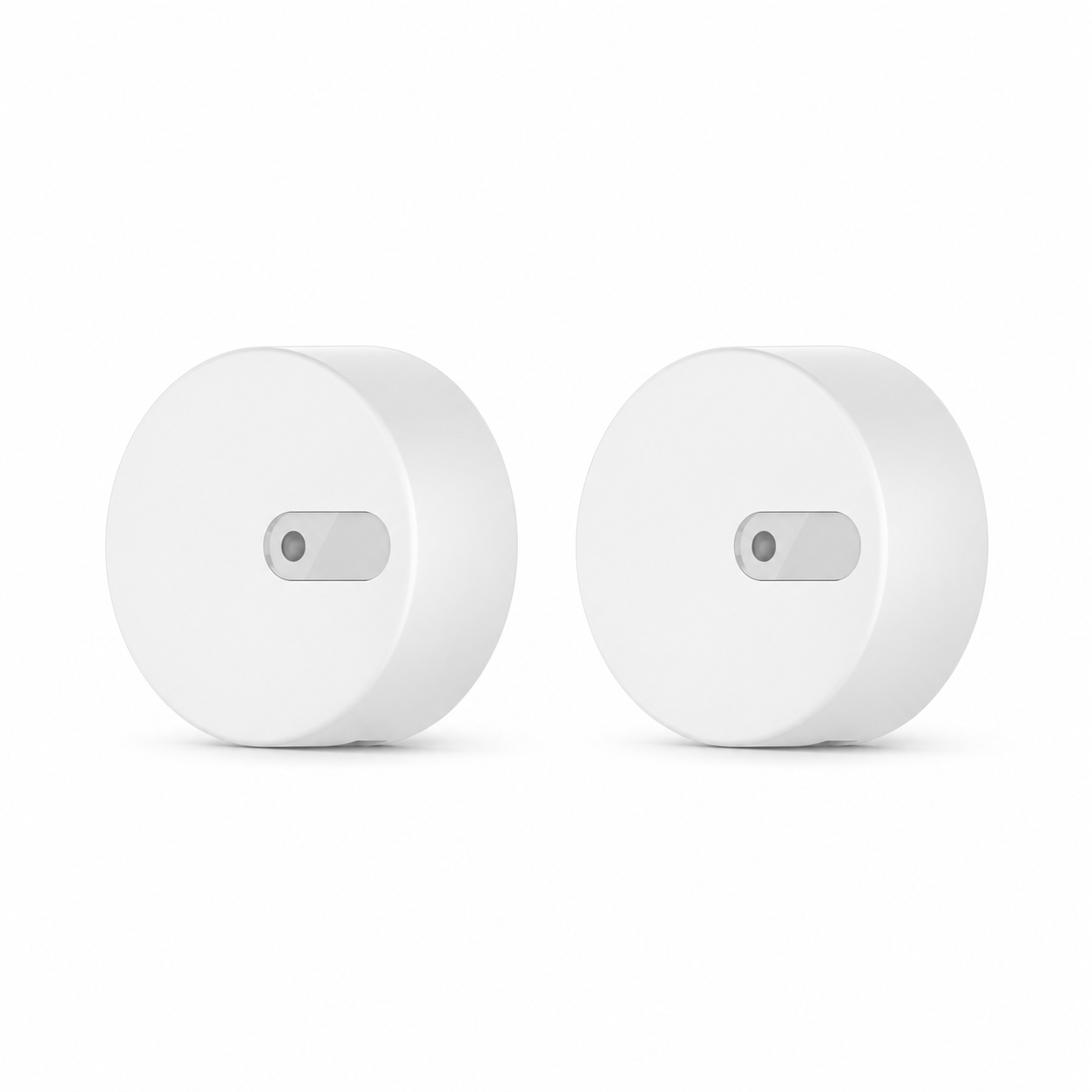 Two-pack studio image of unbranded radar presence sensors