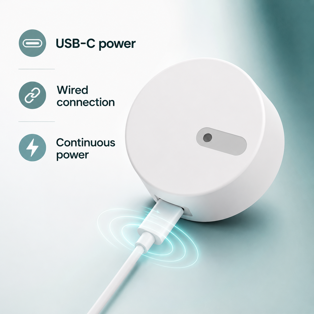 USB-C power connection for radar presence sensor
