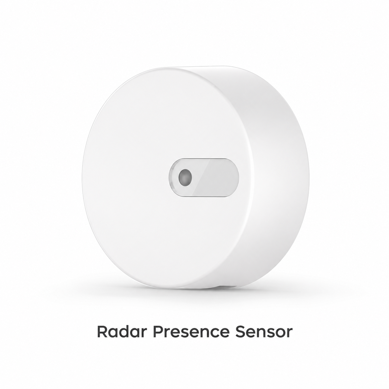 Studio packshot of round ZigBee radar presence sensor