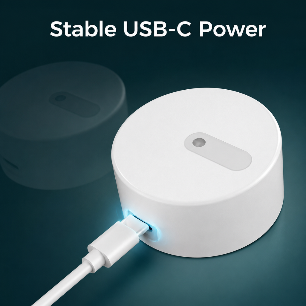 USB-C wired power visual for radar presence sensor