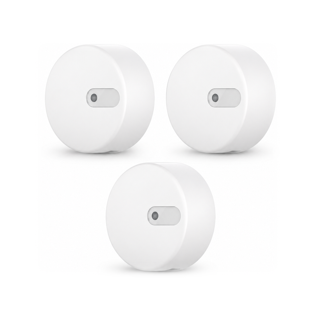 Lot de 3 capteurs présence radar ZigBee Neosense sur fond blanc
