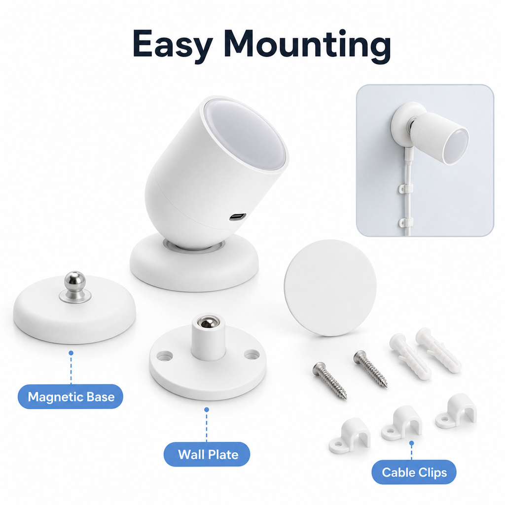 Mounting accessories for a white Zigbee radar presence sensor