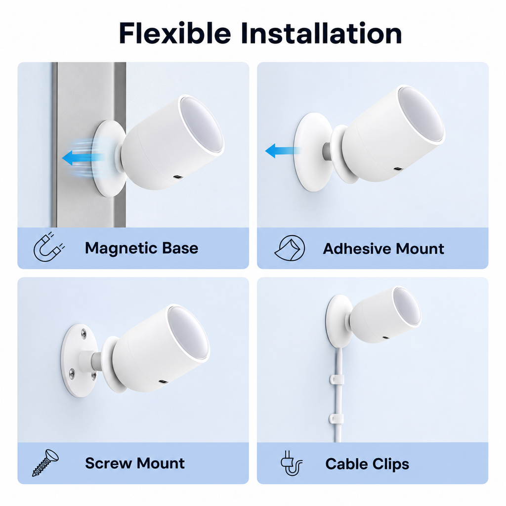 Installation methods for a white Zigbee radar presence sensor