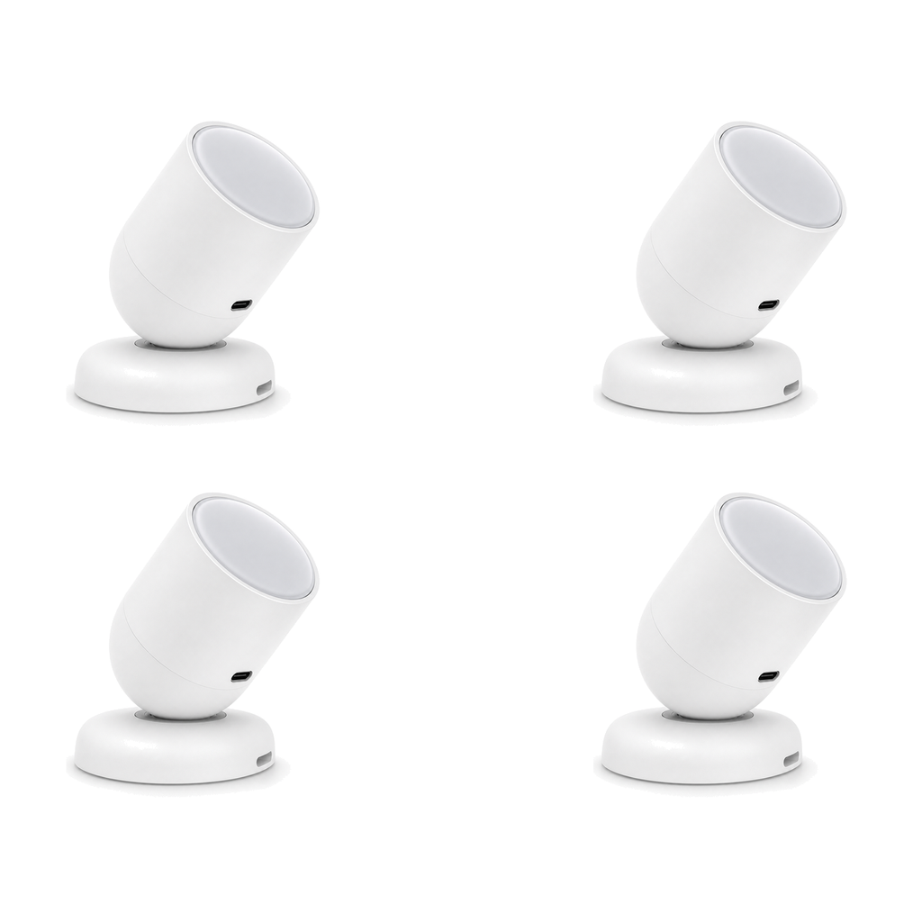 Lot de 4 capteurs radar ZigBee NéoSense Presence Pro sur fond blanc