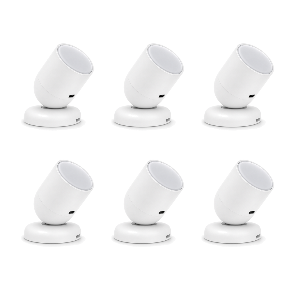 Lot de 6 capteurs radar ZigBee NéoSense Presence Pro sur fond blanc