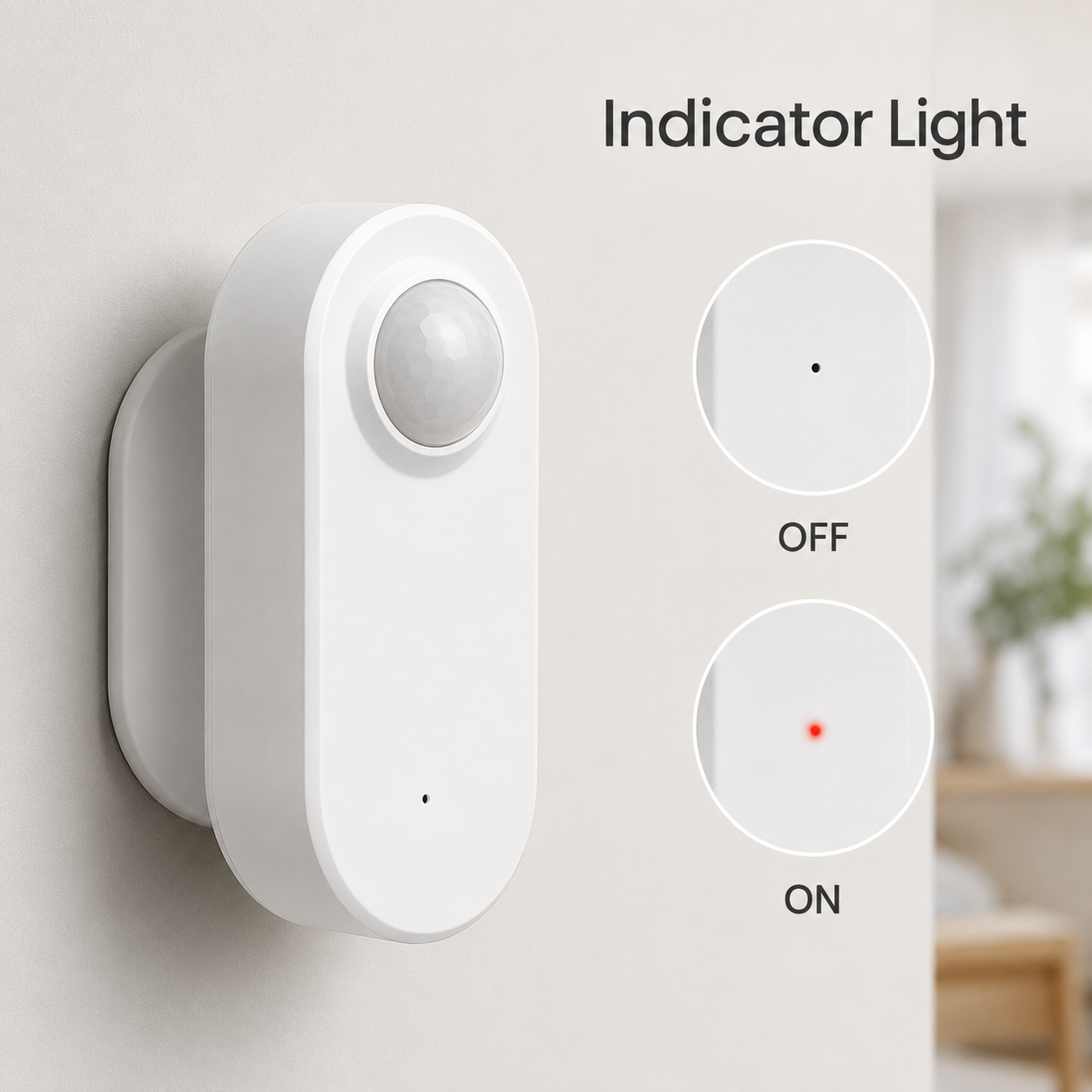 Indicator light ON and OFF detail for smart presence radar sensor