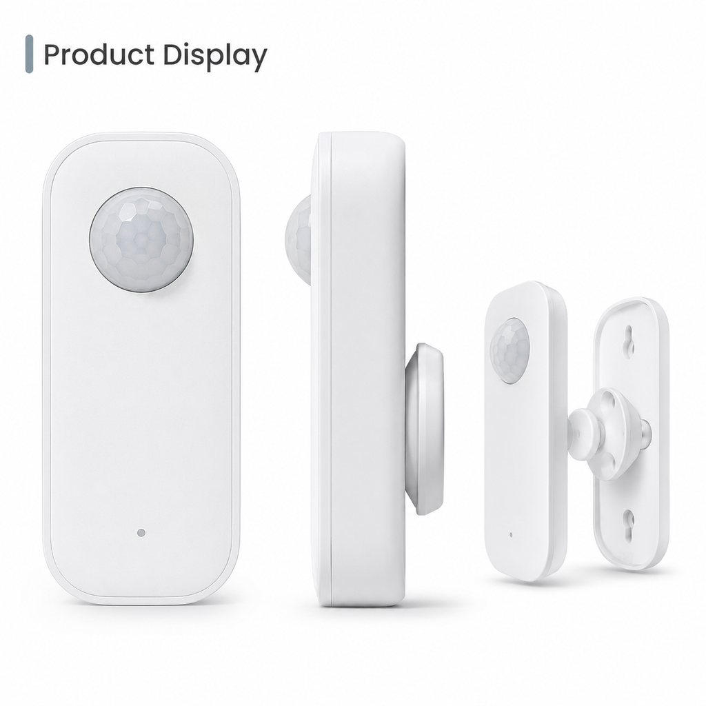 Product display image showing front side and mounting views of the smart presence radar sensor