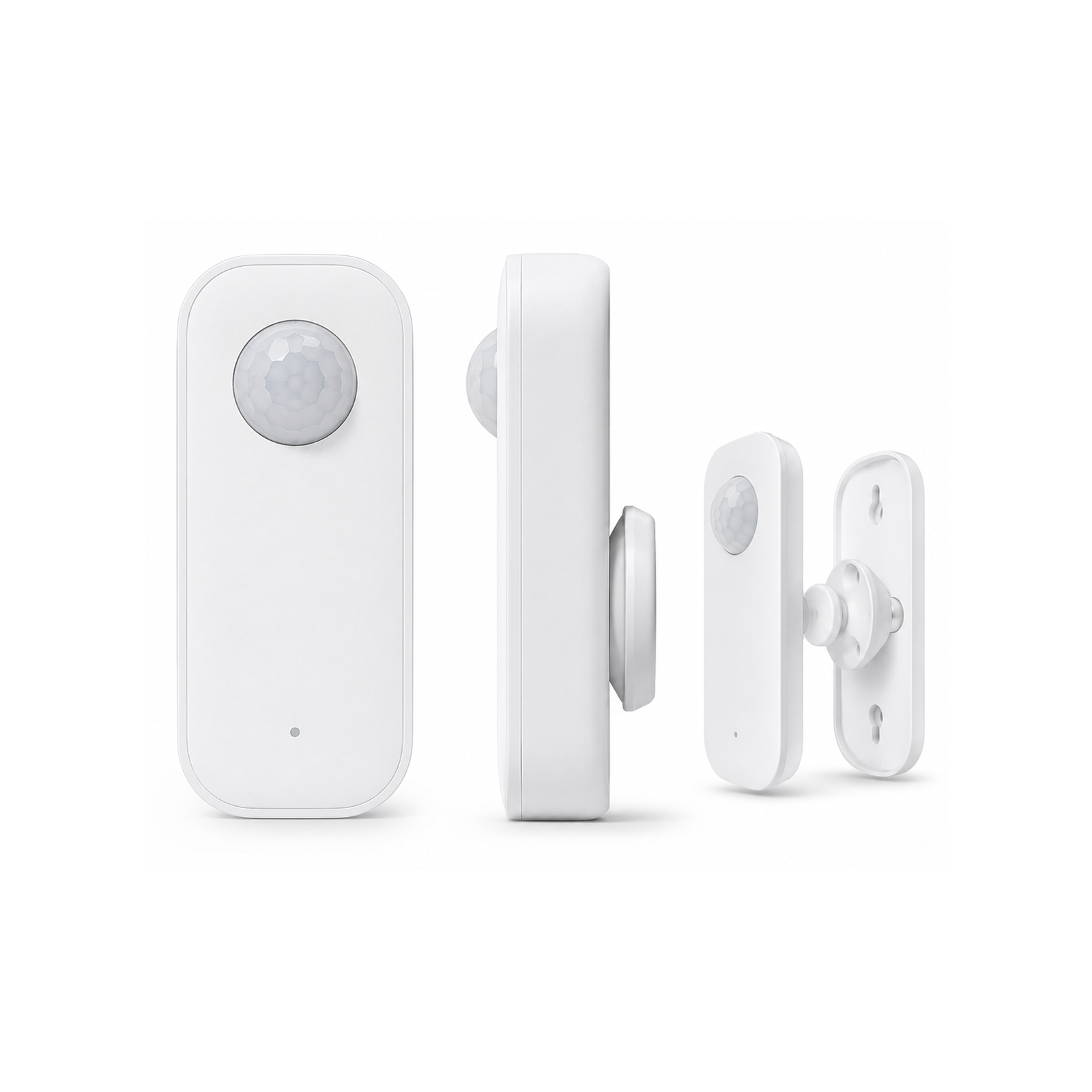 Vues avant profil et support du capteur NéoSense Radar Comfort sur fond blanc