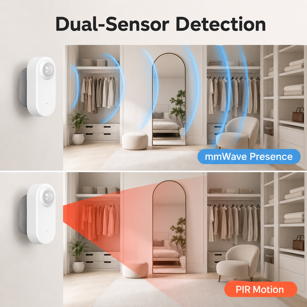 Clean mmWave and PIR detection modes diagram for presence sensor