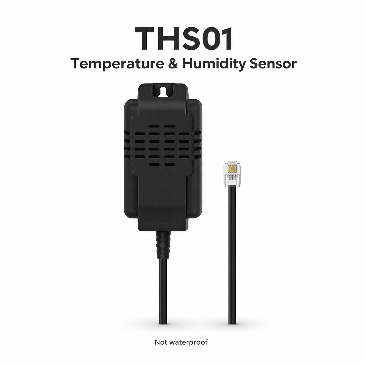 THS01 temperature and humidity sensor on white studio background