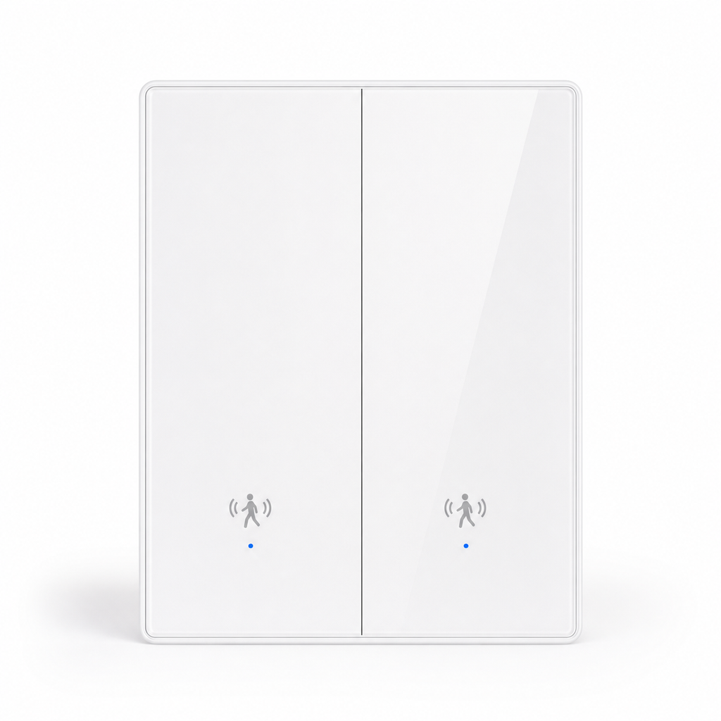 Two gang wall presence radar switch studio packshot