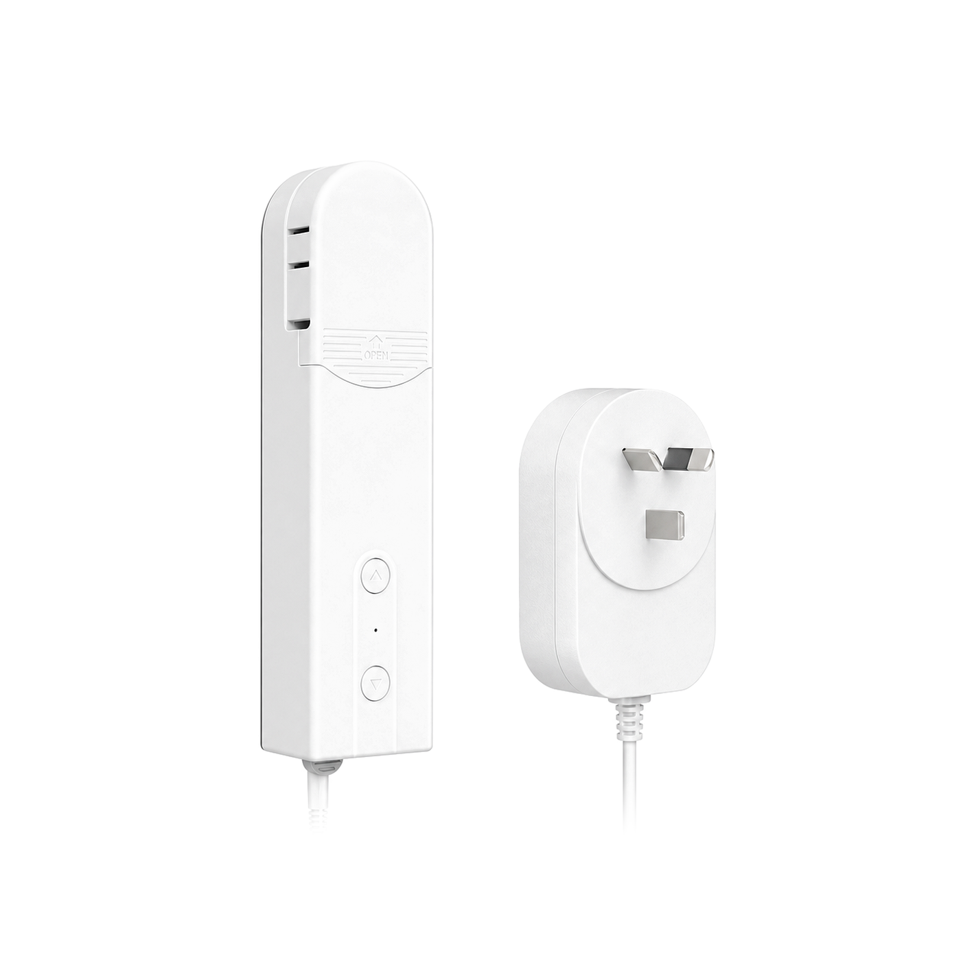 NeoShade Chain WiFi Comfort moteur chaine avec adaptateur AU sur fond blanc