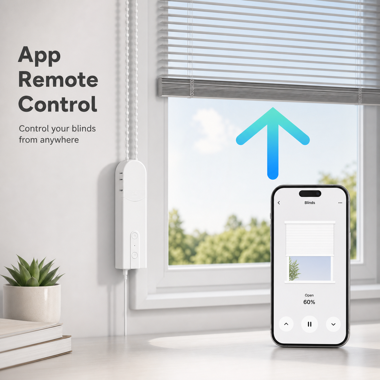App remote control visual for WiFi chain roller blinds motor