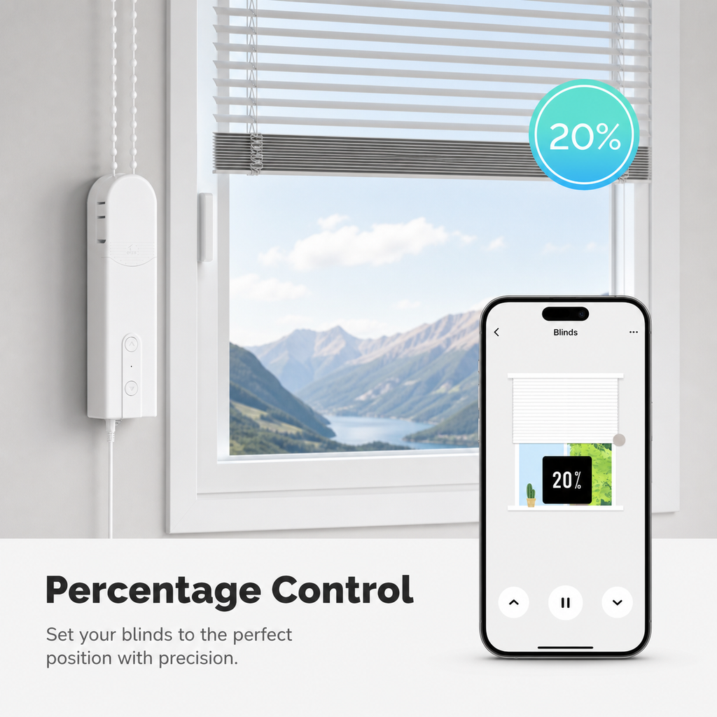 Percentage control screen for WiFi roller blinds motor