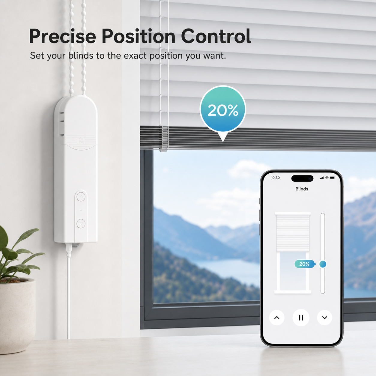 Precise position control image for WiFi chain roller blinds motor