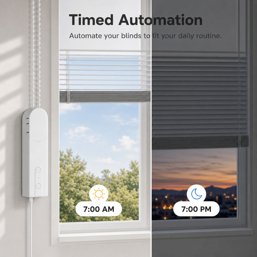 Timed automation visual for motorized roller blinds