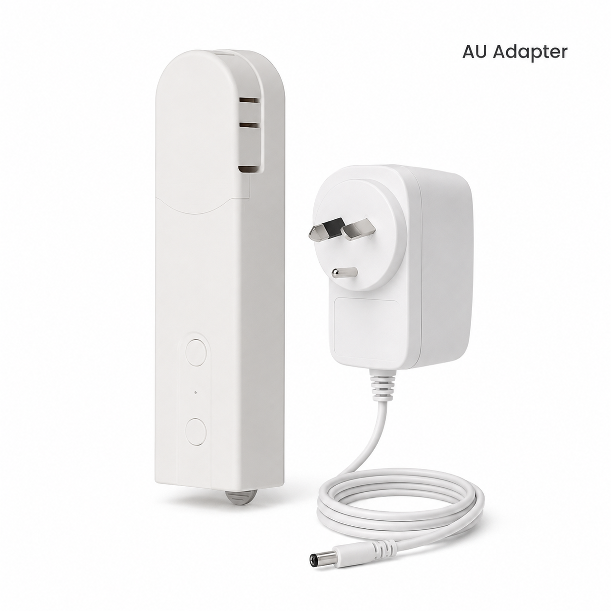 Studio variant image of smart blind motor with AU adapter