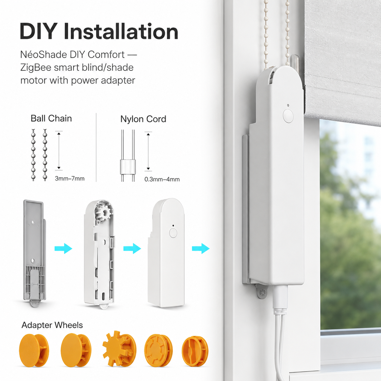 DIY installation diagram for smart blind motor