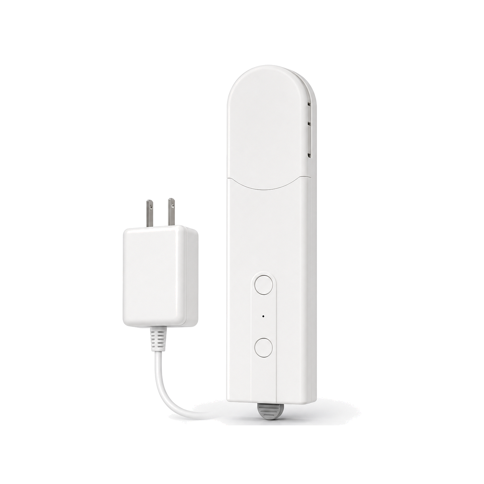 Motorisation store ZigBee NéoShade avec adaptateur US sur fond blanc