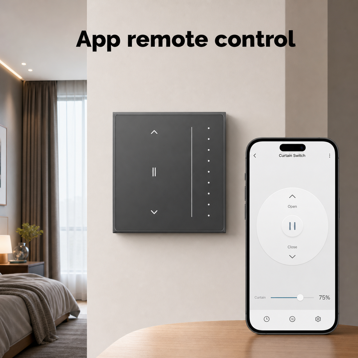 App remote control image for smart curtain wall switch