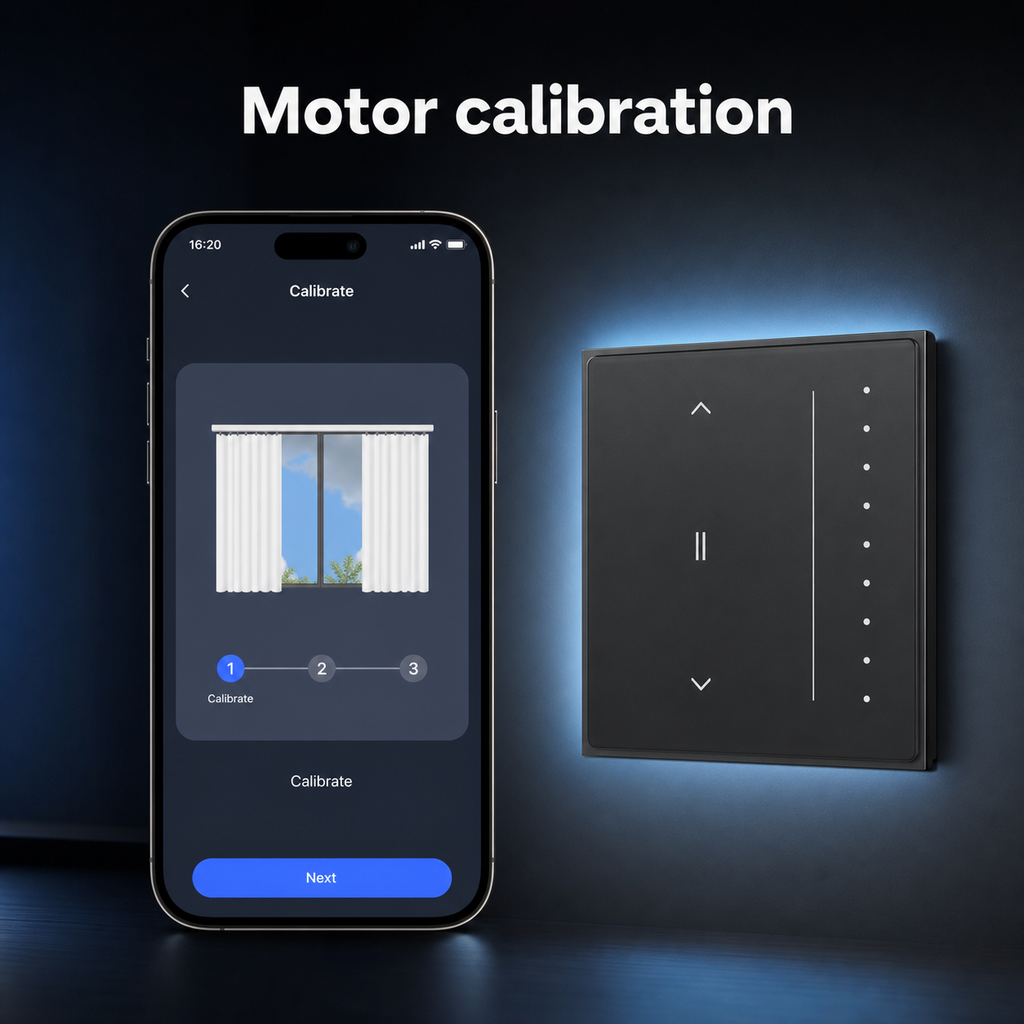 Motor calibration app image for curtain switch