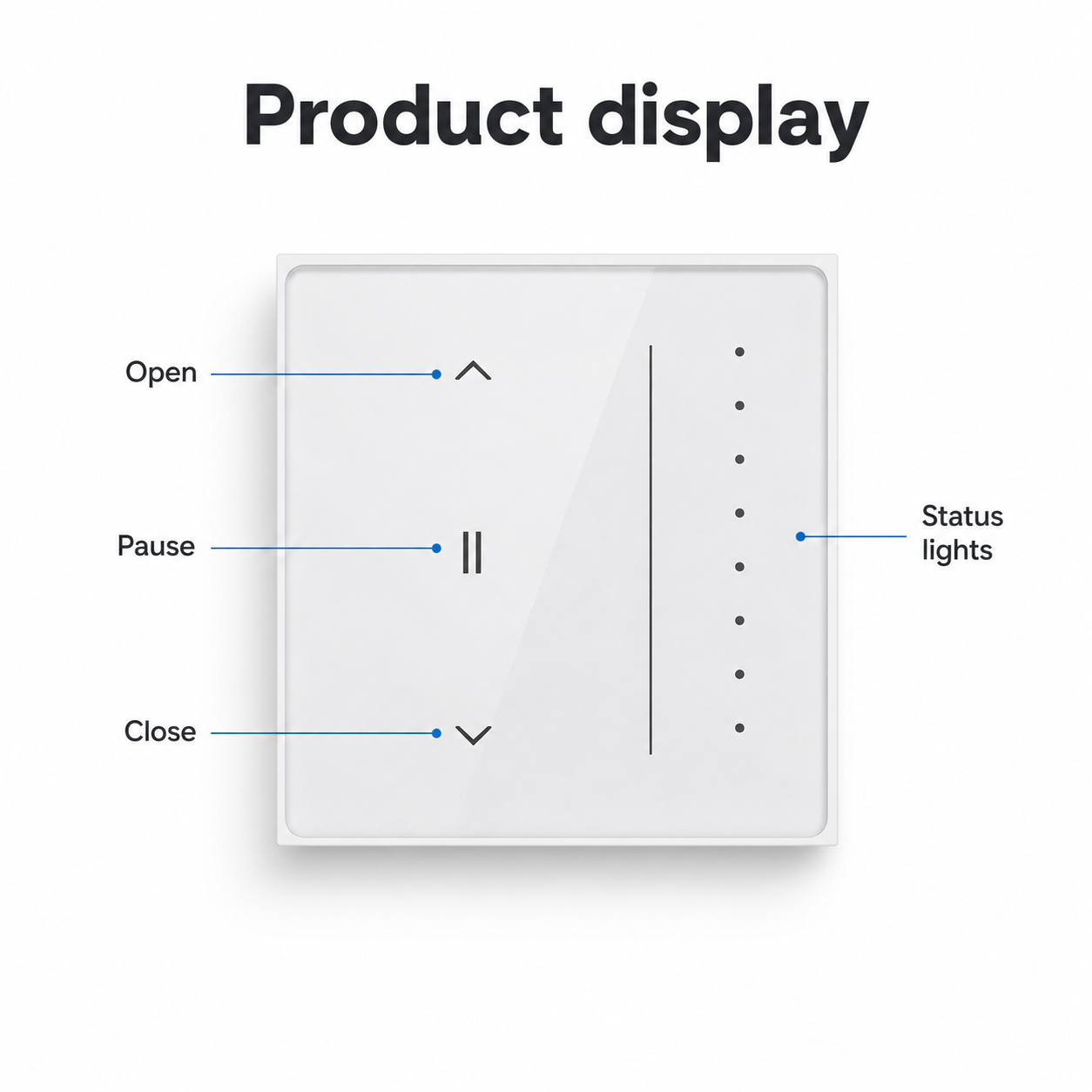 Product display labels for smart curtain touch switch