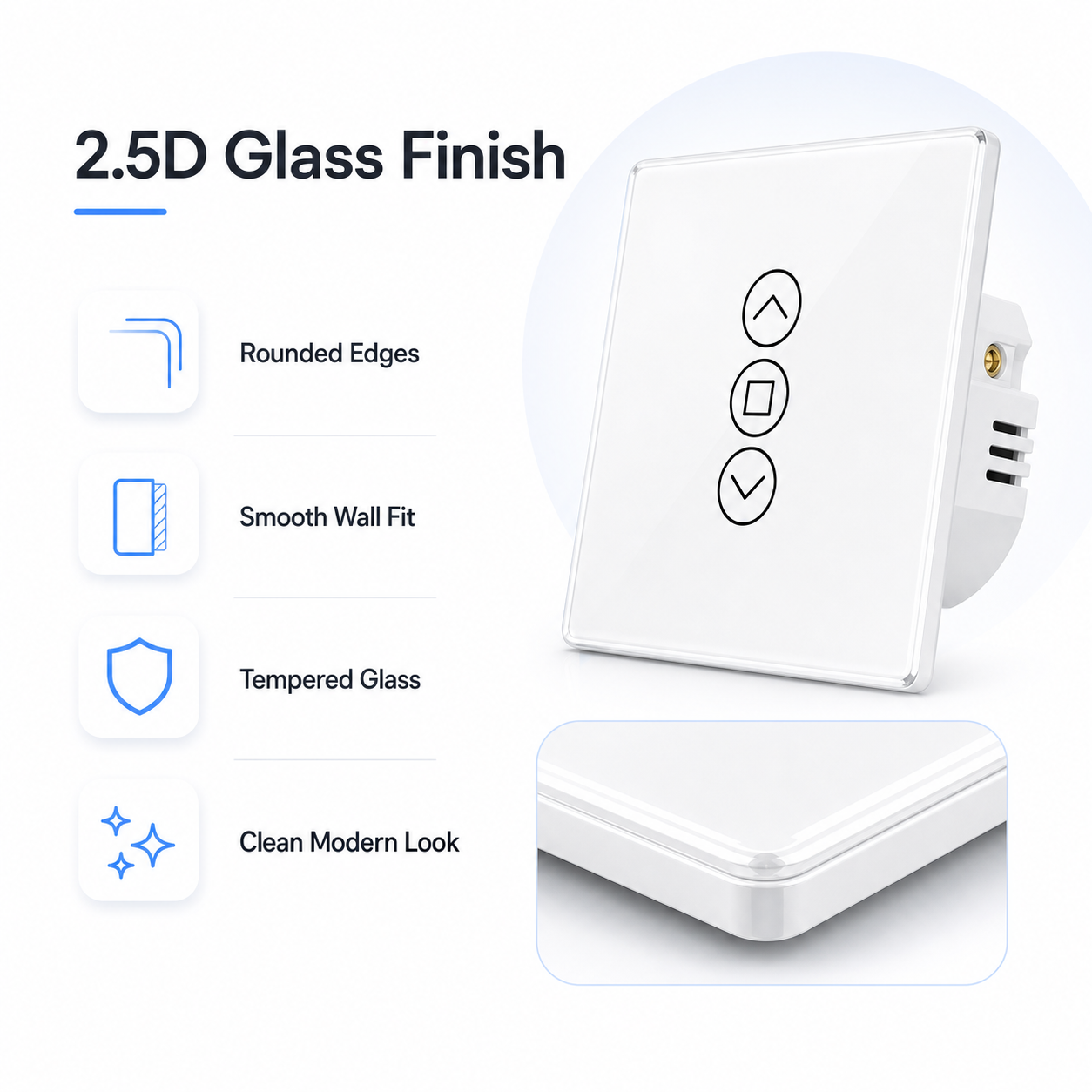 Premium 2.5D glass design visual for NéoShade Glass Comfort