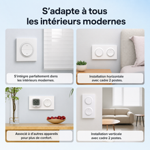 NéoShade Orb-Matter Pro adapté aux intérieurs modernes, avec installation horizontale ou verticale et cadre 2 postes.