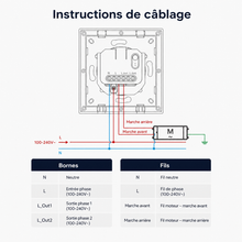 NéoShade Orb-Matter Pro, instructions de câblage pour commande de volets roulants avec bornes neutre phase et moteur