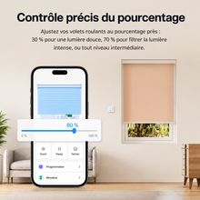 NéoShade Orb-ZigBee Pro, contrôle précis du pourcentage d'ouverture des volets roulants depuis le smartphone.