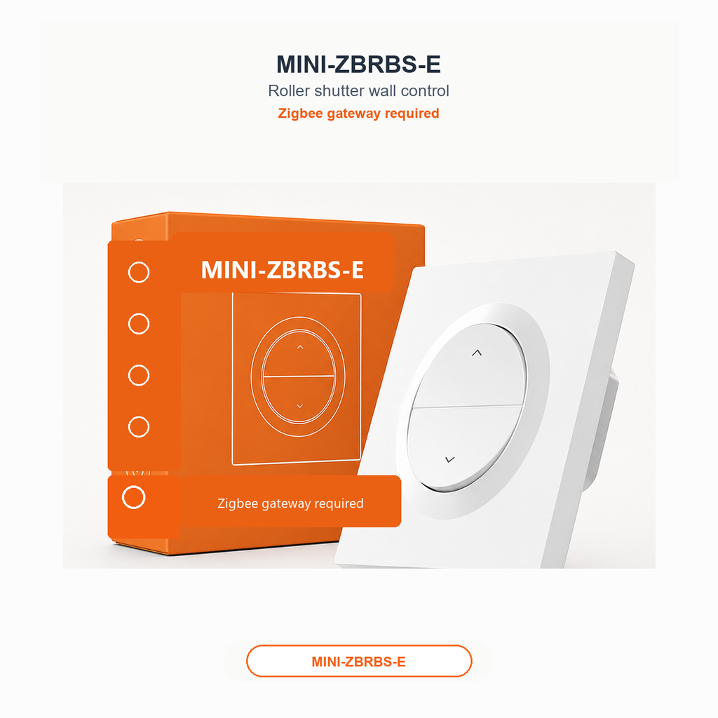 MINI-ZBRBS-E variant packshot for NéoShade Orb-ZigBee Pro roller shutter wall control