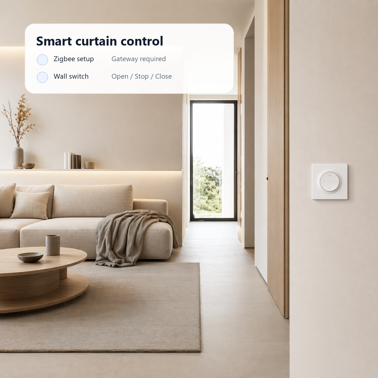 Smart curtain control overview for NéoShade Orb-ZigBee Pro with Zigbee gateway note