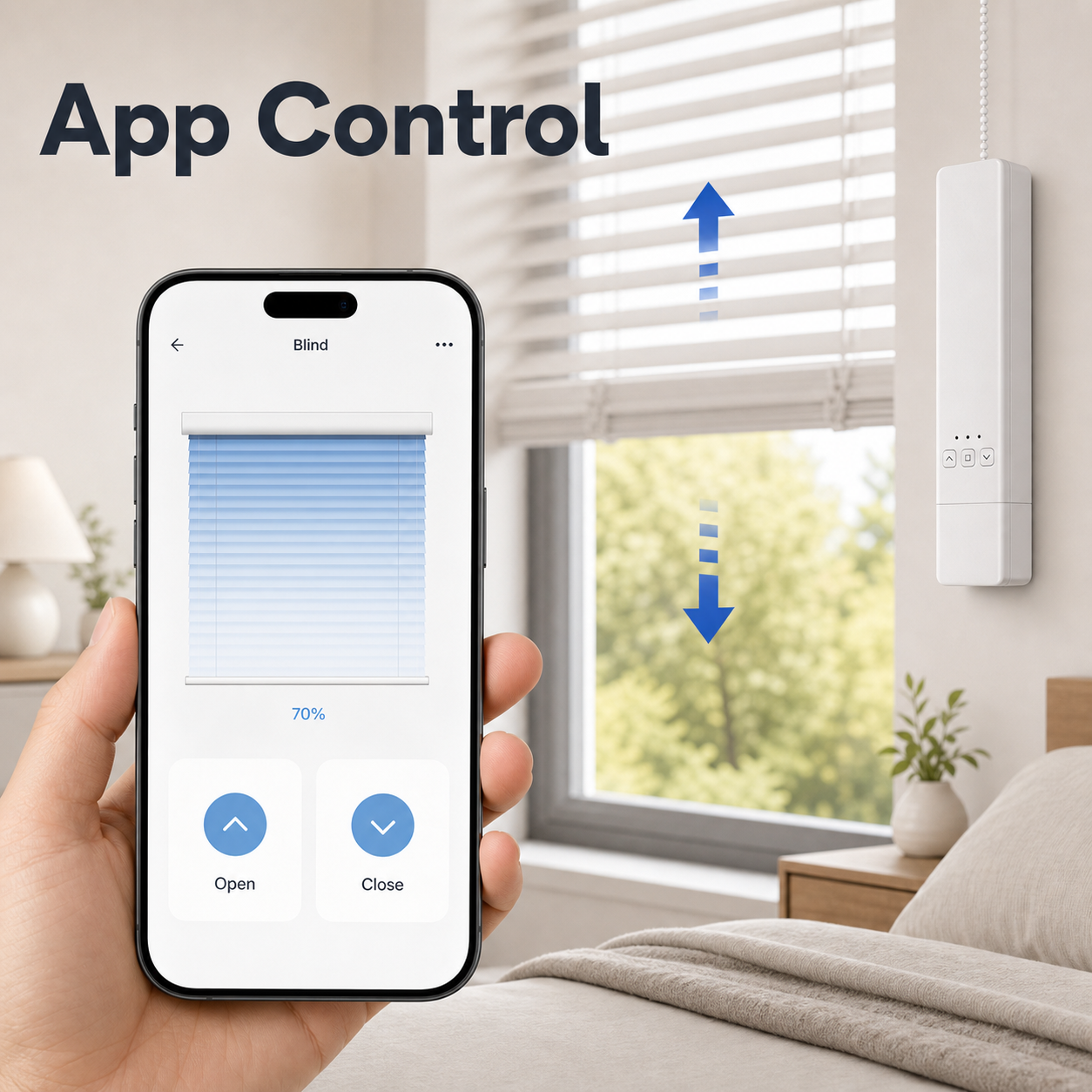 Generic app control screen for motorized blinds