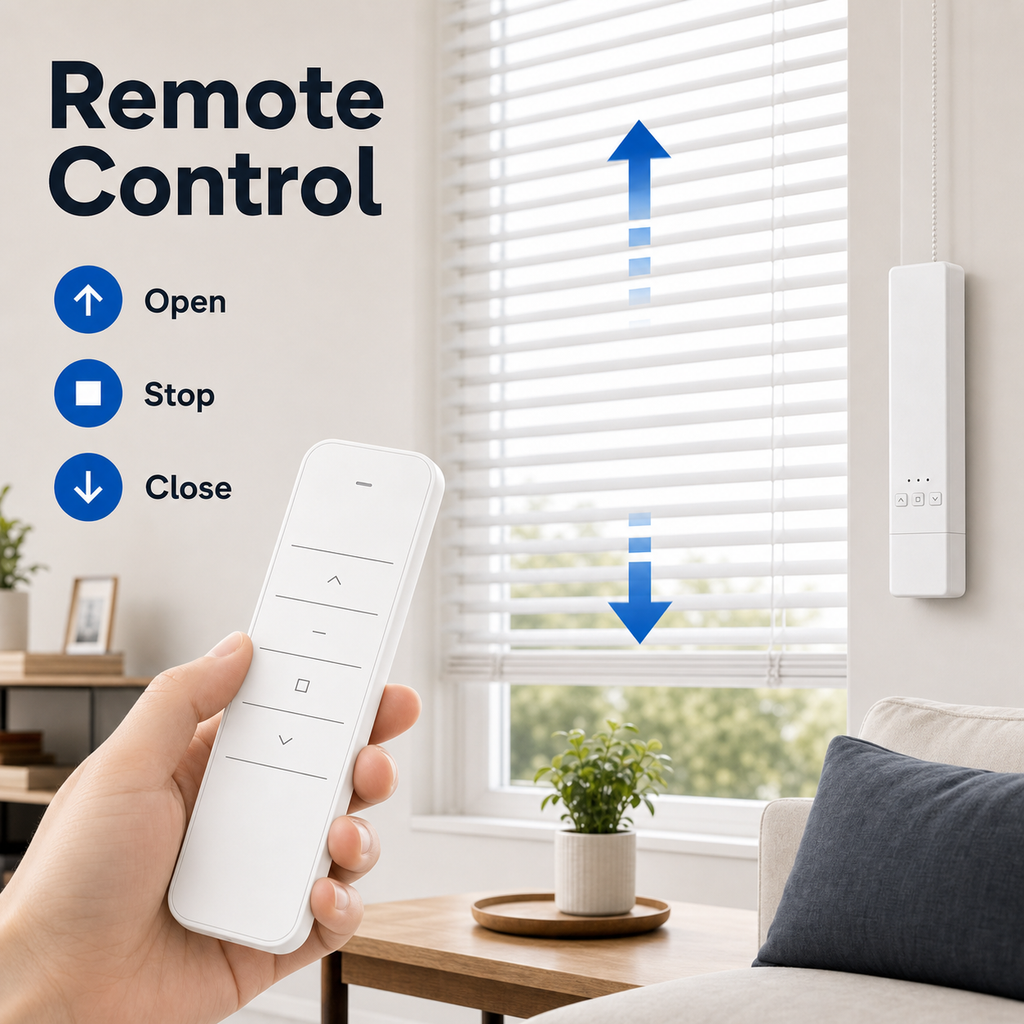 RF remote control scene for motorized blinds