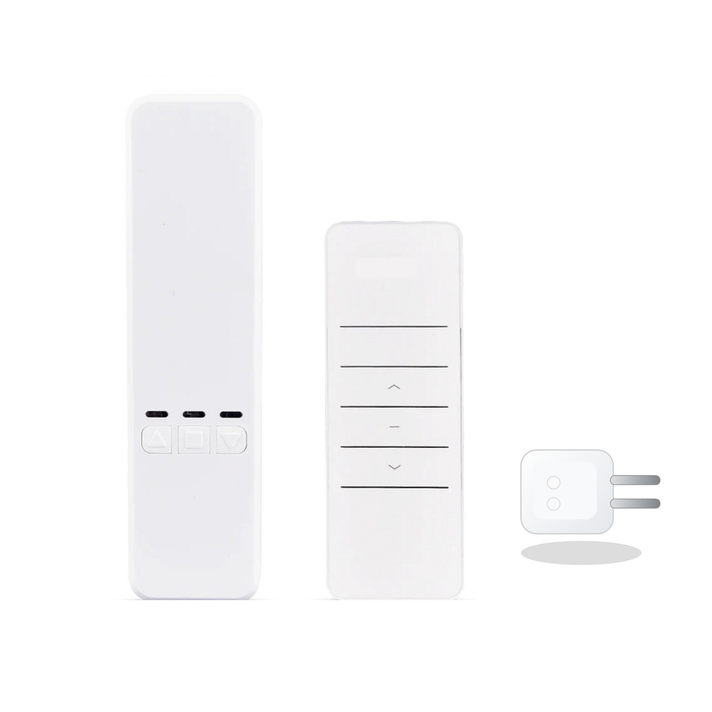 Moteur de chaîne Wi-Fi pour store avec adaptateur EU sur fond blanc