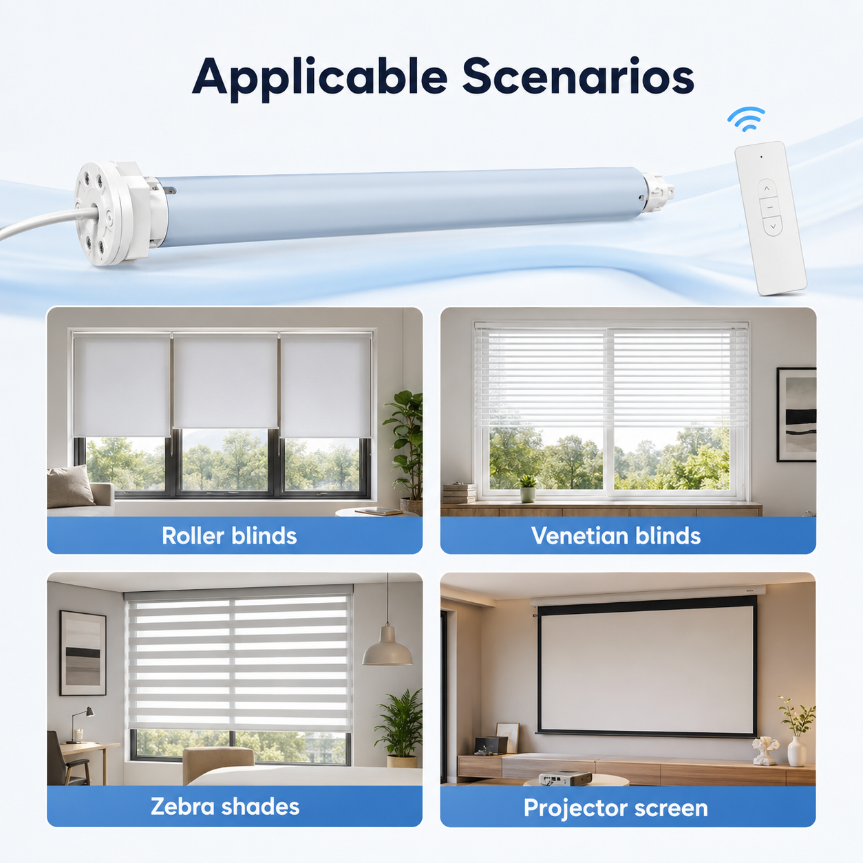 Applicable blind scenarios for tubular roller blind motor