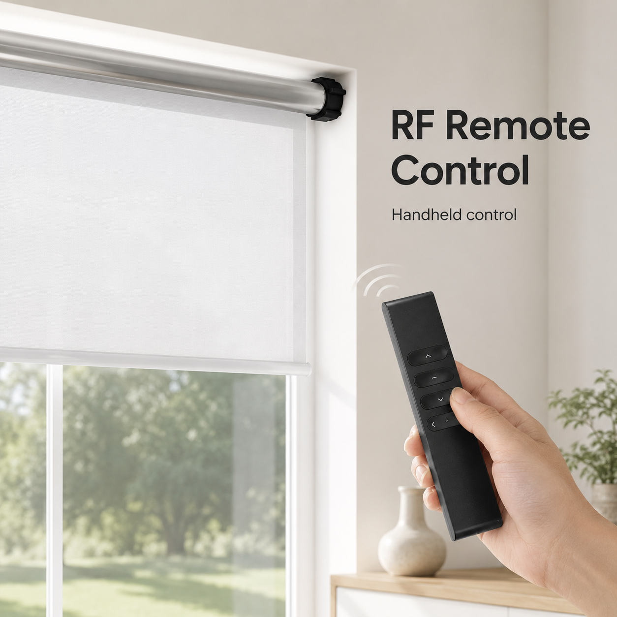 RF remote control visual for tubular roller blind motor