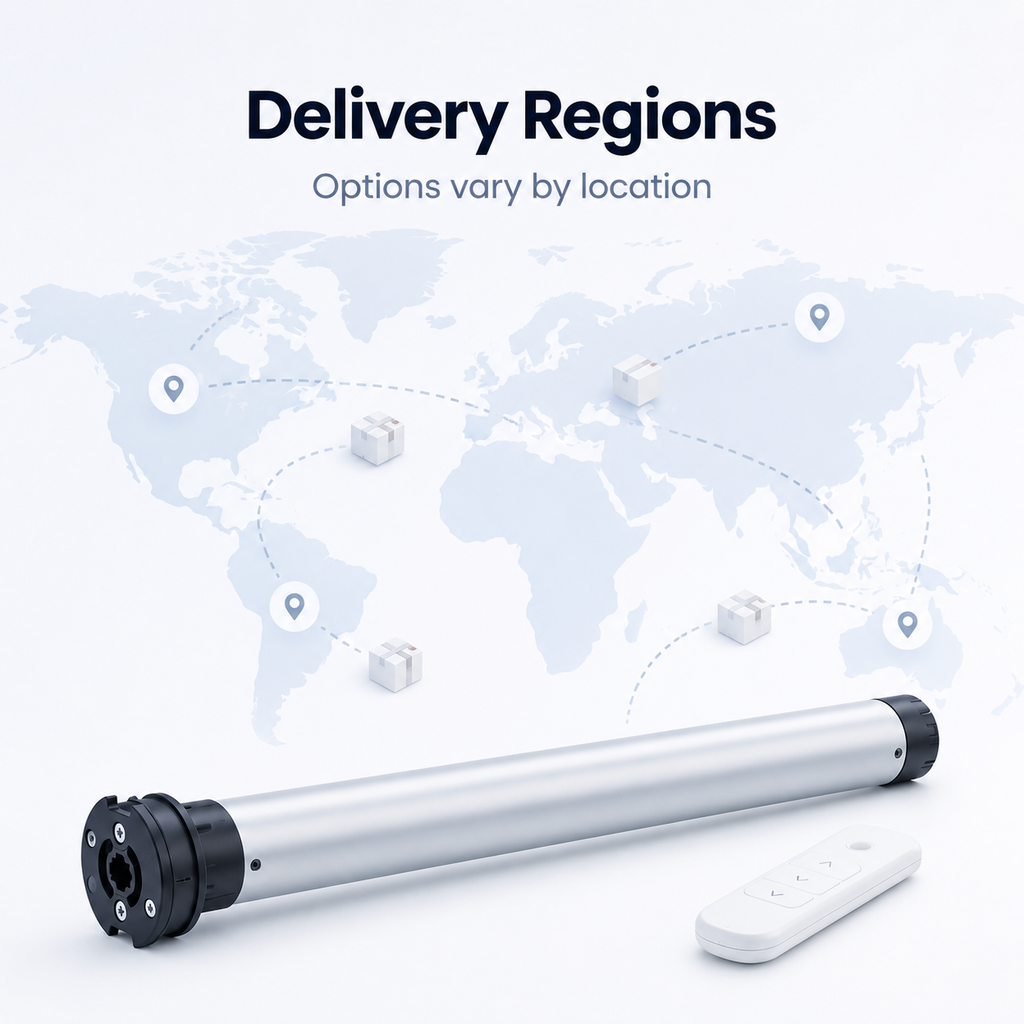 Delivery regions map for tubular roller blind motor