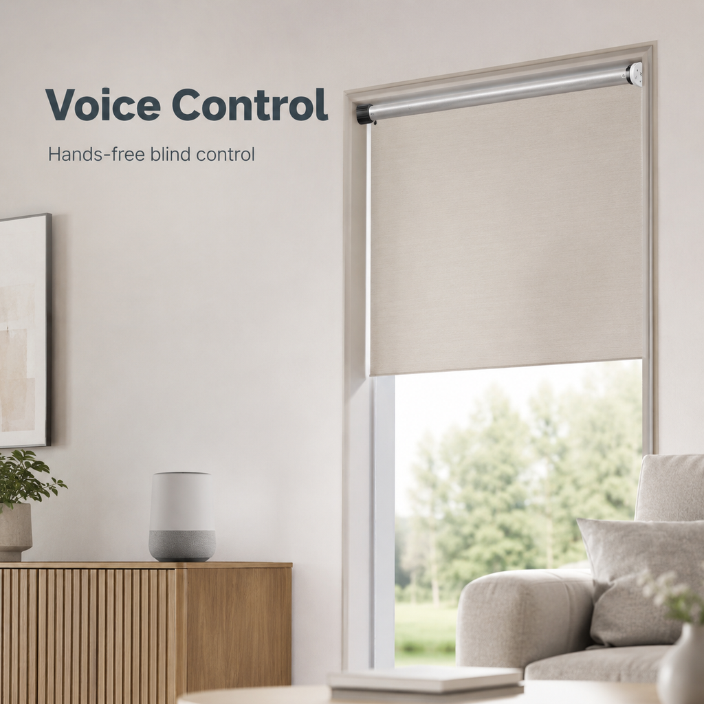 Generic smart speaker control scene for motorized roller blind