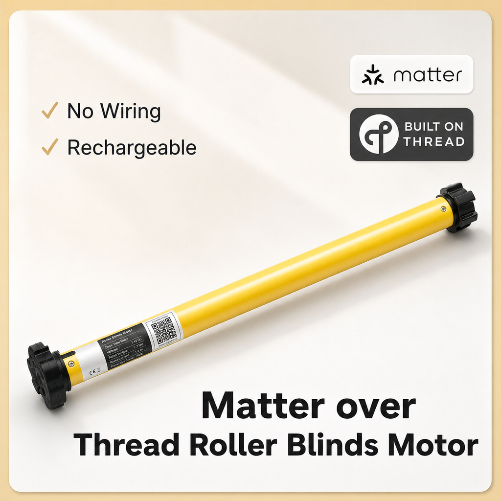 NéoShade Tube Matter Comfort Matter over Thread roller blinds motor no wiring rechargeable