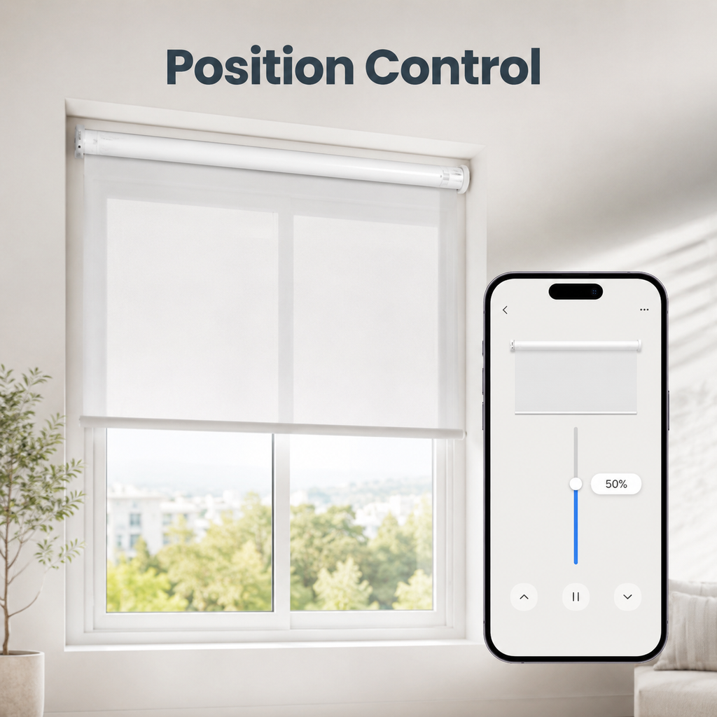 Blind opening percentage control on smartphone app