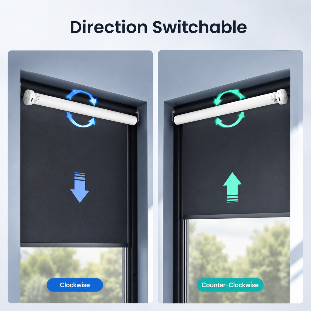 Motor rotation direction switching for roller blind motor